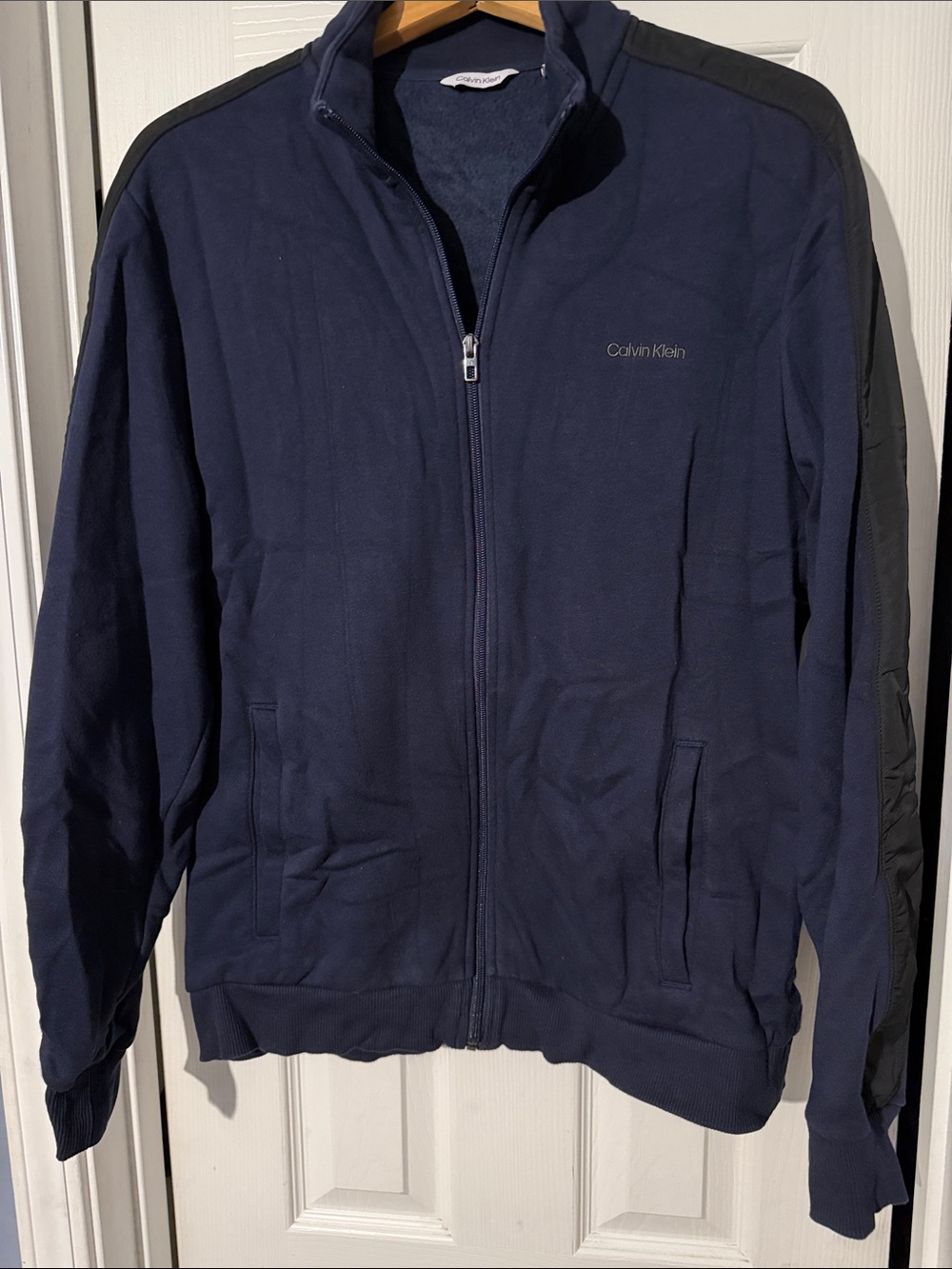 Calvin Klein Men's Dark Navy Zip-Up Sweater Jacket